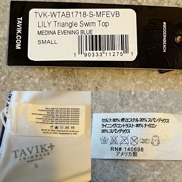 TAVIK Bikini Set Lily Triangle Jayden Bottom Floral Small Medina Evening Blue - Picture 11 of 15